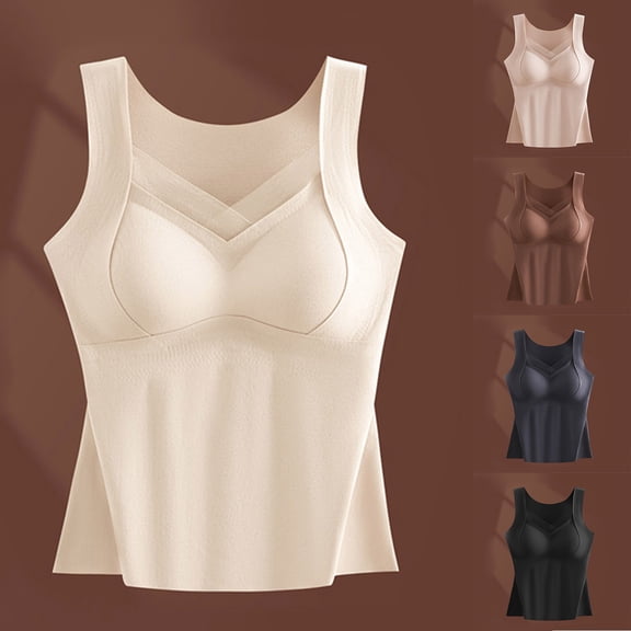 MuXiKeJi Clothes Womens Tank Tops with Built in Bras Summer V Neck Sleeveless Shirts Ribbed Fitted Basic Casual Tops Everyday Bras