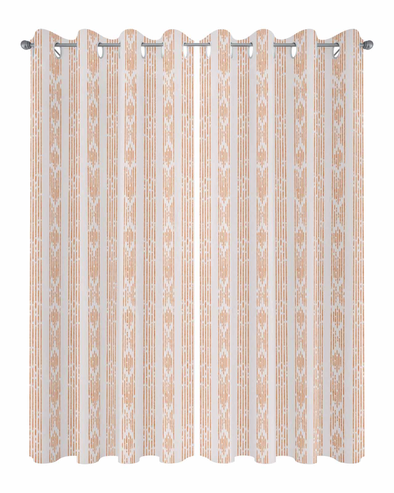 Orange Stripe Outdoor Curtains for Patio, Modern Abstract Art Vertical Stripes Beige Privacy Drapes Grommet Waterproof Outside Curtains for Porch/Cabana/Balcony 54"x 108", 2 Panel