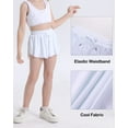 thumbnail image 3 of Girls Flowy Shorts,Youth/Toddler Kids Butterfly Shorts with Spandex Liner 2-in-1 for Running,Sports,Athletic,Fitness,Tennis,(White), 3 of 6