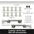 thumbnail image 2 of Metal Folding Sliding Door Overhead Track No Bottom Rail Hanging Pulley Hardware For Cabinet Wardrobe Closet ,Easy Install, 2 of 7