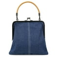 thumbnail image 2 of BadPiggies Retro Denim Handbags for Women, Kiss Lock Crossbody Tote Bag Stylish Shoulder Purses - Navy, 2 of 9