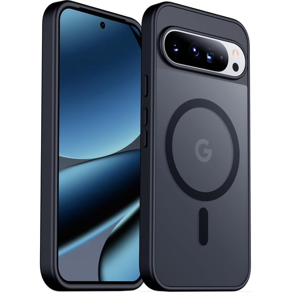 Magnetic for Google Pixel 10/Pixel 10 Pro Case, Military Grade Drop Protection Slim Translucent Matte Shockproof Anti-Fingerprint Phone Case for Pixel 10/10 Pro, Black