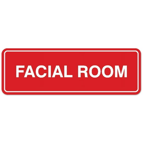 Signs ByLITA Standard Facial Room Sign - Easy Installation | Durable Wall or Door Sign (Red) - Large