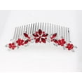 thumbnail image 2 of Faship Gorgeous Red Rhinestone Crystal Floral Hair Comb, 2 of 6