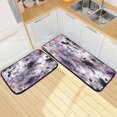thumbnail image 7 of 2-Piece Kitchen Rugs Set Non-Slip Mats Carpet Floor for Kitchen, Bathroom (19.7"x27.6" & 19.7"x47.2") Light Purple and Black Floral, 7 of 7