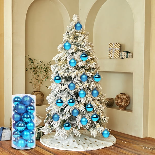 Uuiauoio Shatterproof Christmas Tree Ornaments Set Plastic Hanging Baubles for Holiday Party Decorations