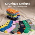 thumbnail image 3 of James Fiallo Mens 12-Pairs Funny Funky Crazy Novelty Colorful Patterned Dress Socks M179-12, 3 of 5