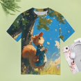 thumbnail image 4 of Funny Squirrel Women's Short Sleeve Tops Casual Blouses T Shirt, 4 of 6