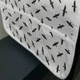 thumbnail image 3 of Black Crow Microwave Oven Cover, Continuous Pattern with Flying Birds with Wide Wing Minimalistic Style, Water Resistant Organizer with Pockets Kitchen, 36" x 12", Charcoal Grey White, by Ambesonne, 3 of 4