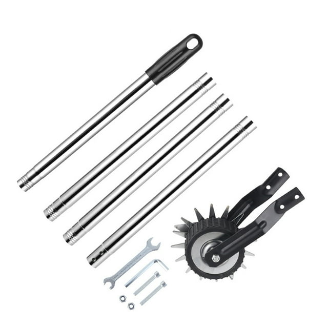 Inteprter Bordeadora de jardín Manual, fácil de transportar, para aceras de jardín, cortadora rotativa con ruedas, tijeras para cortar césped Jardín y Patio 4 secciones