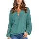thumbnail image 2 of Tops De Otoño Invierno Para Mujer, Suéteres Sueltos Para Mujer, Cierre De Cremallera, Patrón De Empalme, Solapa Para Fiesta, Club ANGGREK Lago Azul XL, 2 of 6