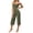 Army Green, variant on Womens Two Piece Workout Sets Spaghetti Strap Camisole Crop Tops High Waisted Capri Pants Matching Yoga Outfits Activewear Gym Suits for Morning Running
