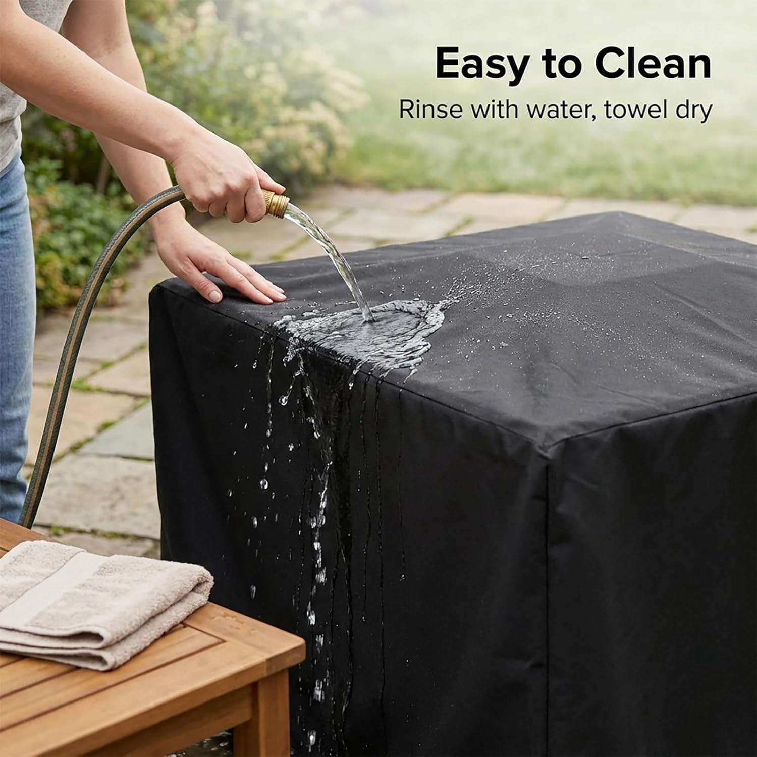 Heavy Duty Patio Table Cover, Gas Firepit Cover Waterproof Outdoor Furniture Cover