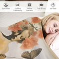 thumbnail image 3 of Pratyus Butterfly Flowers Surrealism Super Soft Flannel Blanket for Bed Sofa Decor, All Seasons Lightweight Cozy Throw Blanket Gift 50x60in, 3 of 6