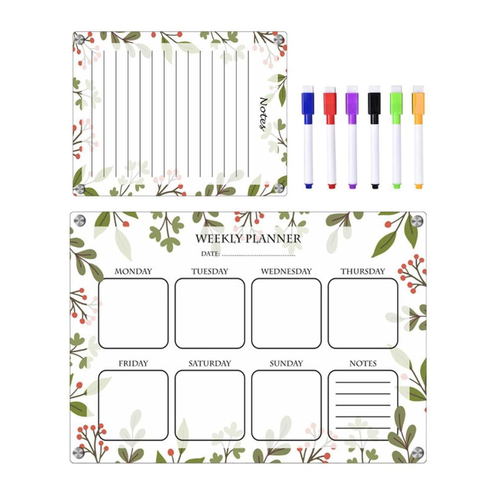 Weekly Calendar for FridgeClear Acrylic Weekly Planner Dry