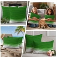 thumbnail image 4 of Ombre Green Waves Outdoor Pillow Covers 18x18 Set of 2,Waterproof Patio Throw Pillowcase Protectors,Abstract Art Gradient Modern Square Decorative Pillow Shams Cushion Covers for Seat Bed Couch Sofa, 4 of 8