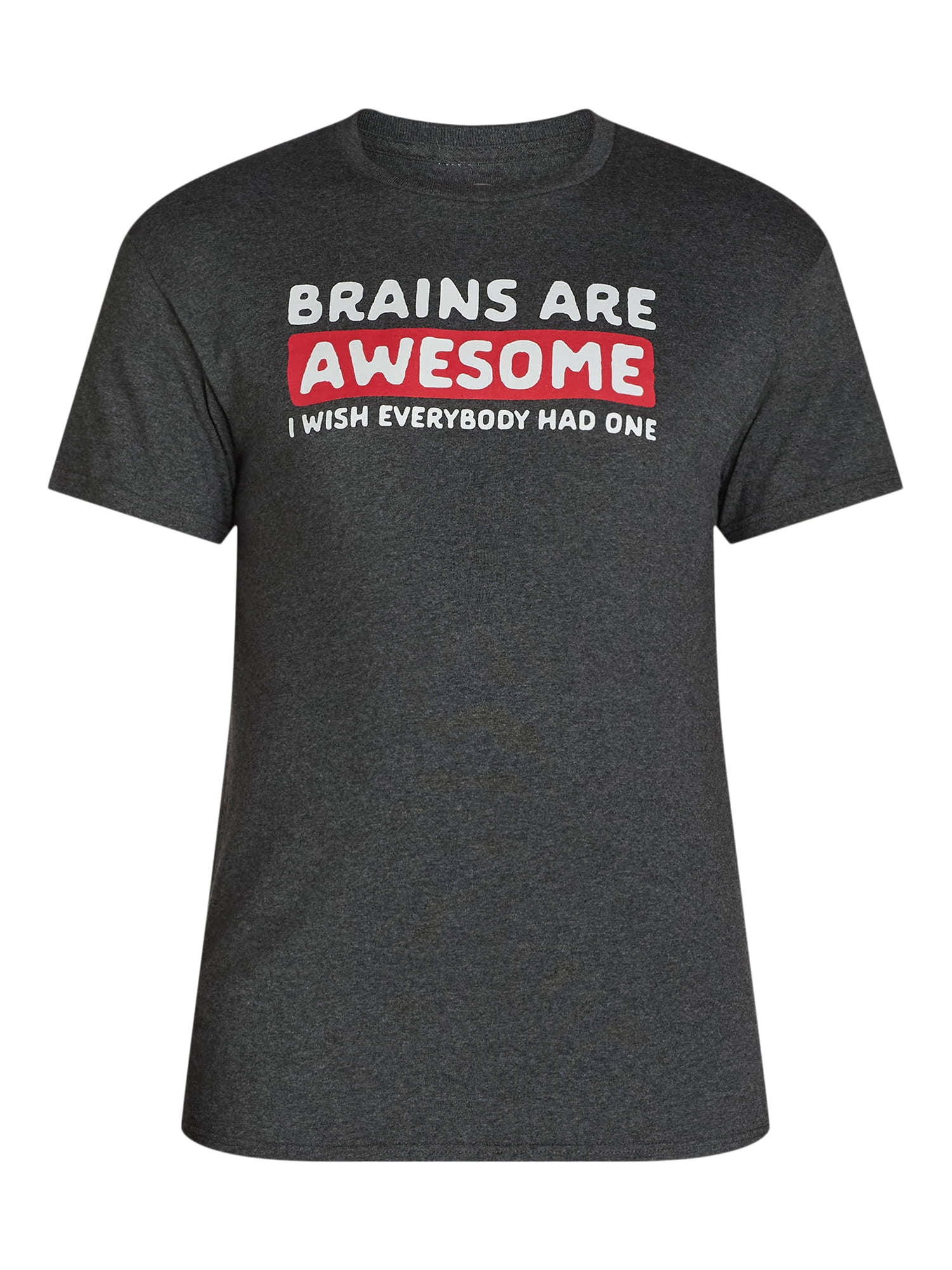 Humor Men's and Big Men's Brains are Awesome, I Wish Everybody Had One Short Sleeve Men's Graphic Tee, Sizes S - XL