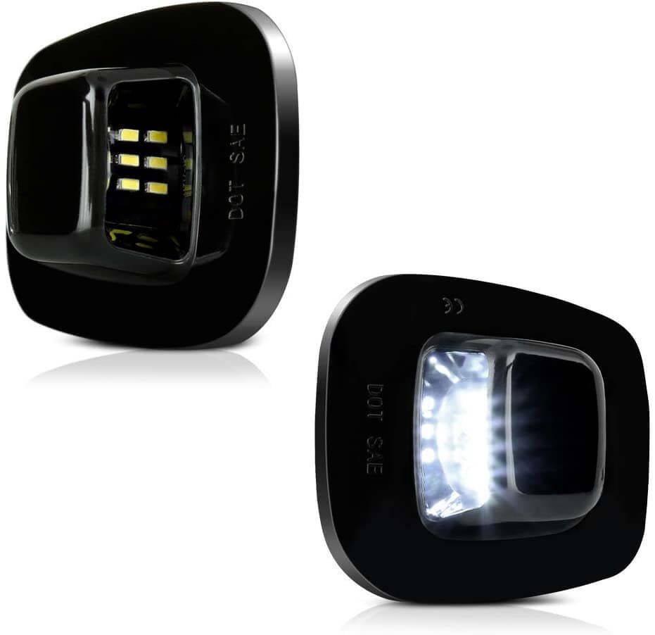 2X Rear LED License Plate Light Tag Lamp Assembly For Chevy GMC K1500 K2500 K3500