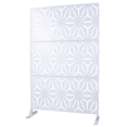 thumbnail image 5 of Tcbosik Metal Privacy Screen for Outdoor & Indoor Use, Free Standing Privacy Fence for Patio, Garden, Poolside, 76"H x 48"W Decorative Privacy Panel, Easy Assembly, White, 5 of 8