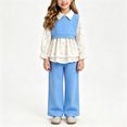 thumbnail image 2 of mgoYE Toddler Girls Clothes Long Sleeve Ruffle Top and Pants 2Pcs Fall Winter Outfits, 2 of 9