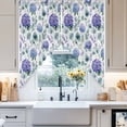 thumbnail image 4 of Blue Purple Swag Valances for Windows 2 Pack Hydrangea Eucalyptus Leaves Country Farmhouse Swag Kitchen Curtains 36 Inches Long Rod Pocket Short Window Treatment for Kitchen Bathroom 28"x36", 4 of 8