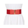 thumbnail image 4 of INSPIRE CHIC Women's Elastic Belts for Dresses Wide Belts Hook Buckle Retro Red, 4 of 4