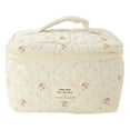 thumbnail image 3 of Homerr Trousse de Maquillage à Imprimé Floral en Coton, Grande Capacité, Fermeture Éclair, Poignée Douce, 3 of 7