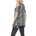 thumbnail image 3 of White Mark Short Sleeve Cold Shoulder Snake Print Tunic Top, Women's, S-XL, 3 of 6