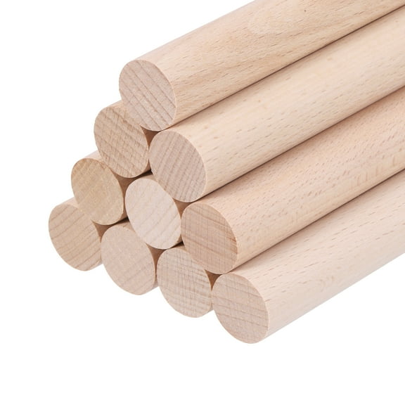 Wooden Dowel Rods,(25mm)1 x 6 Inch Round Wooden Rod for DIY,Pack of 10