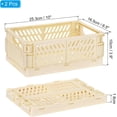 thumbnail image 2 of PATIKIL Collapsible Basket, 2 Pcs 10 x 6.5 x 3.9 Inch Stackable Storage Crates Foldable Plastic Baskets Desk Organizing Container for Home Kitchen Office, Light Yellow, 2 of 5