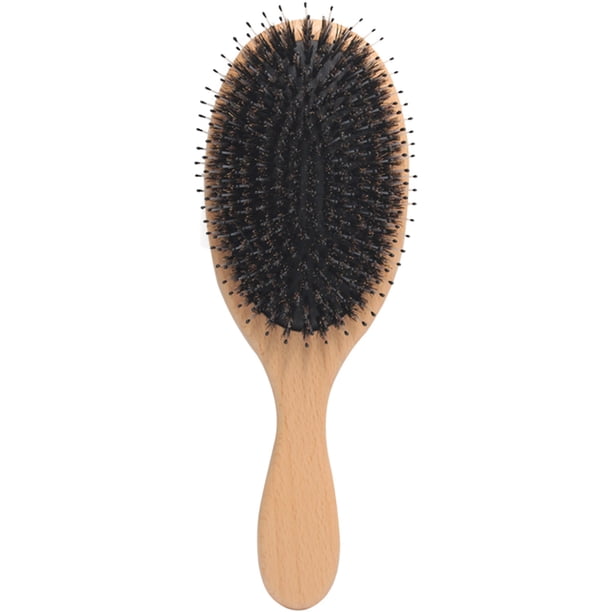 FELTECHELECTR Cepillo para el cabello Cepillo para el cabello con cerdas de jabalí Peine Cepillo para el cabello con cerdas de jabalí Peine portátil para el cabello