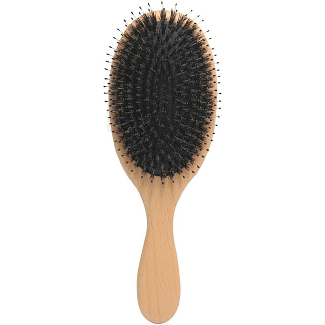 FELTECHELECTR Cepillo para el cabello Cepillo para el cabello con cerdas de jabalí Peine Cepillo para el cabello con cerdas de jabalí Peine portátil para el cabello