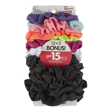 Scunci Large Scrunchie Hair Ties, Neon Multi-Color, 12 Ct   3 Bonus