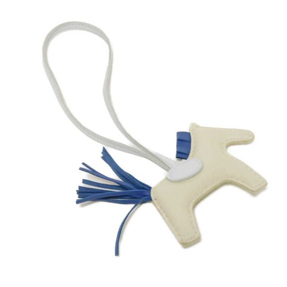 Pre-Owned Hermes Rodeo PM Charm - Horse Blue France, Brume, White, Trio Color Cheval, Agneau...