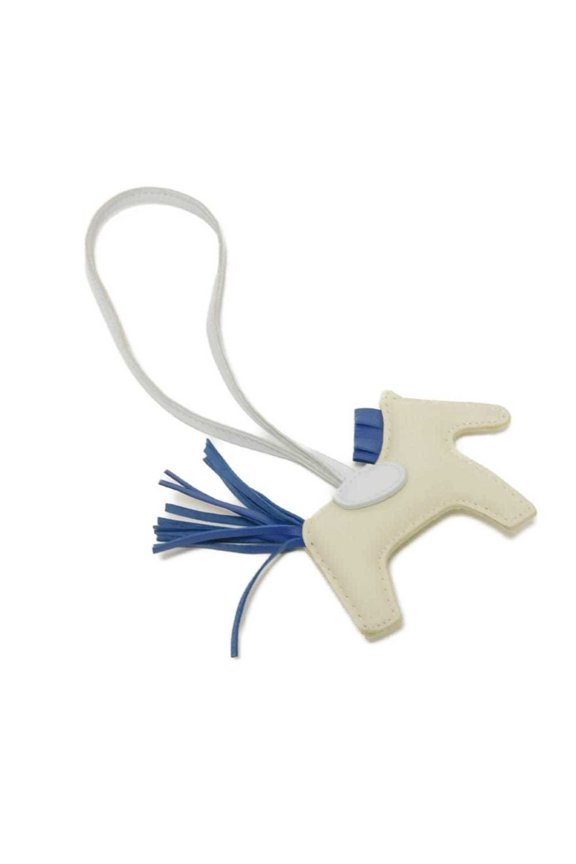 Pre-Owned Hermes Rodeo PM Charm - Horse Blue France, Brume, White, Trio Color Cheval, Agneau...