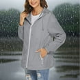 thumbnail image 4 of XFLWAM Packable Rain Jacket Women Lightweight Waterproof Raincoat with Hood Pockets Outdoor Hiking Travel Windbreaker Gray S, 4 of 7