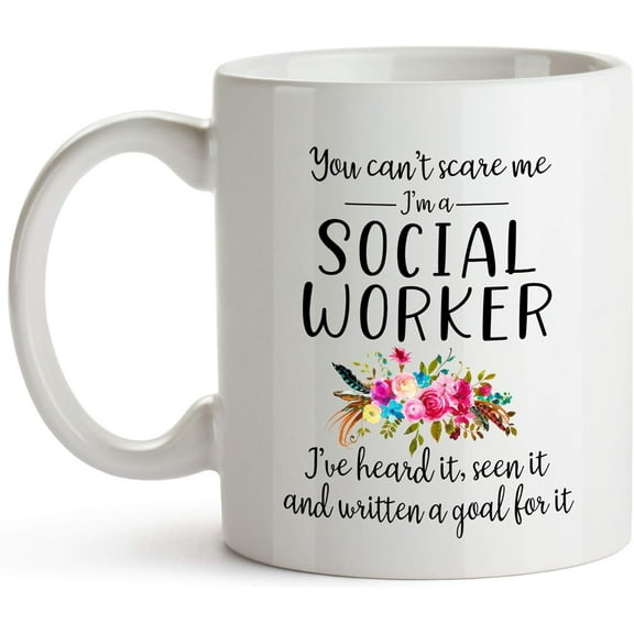 YouNique Designs Social Worker Mug, 11 Ounces, Social Worker Gifts For Women, Social Work Gifts, Funny Social Worker Gifts (White)