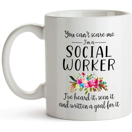 

YouNique Designs Social Worker Mug 11 Ounces Social Worker Gifts For Women Social Work Gifts Funny Social Worker Gifts (White)