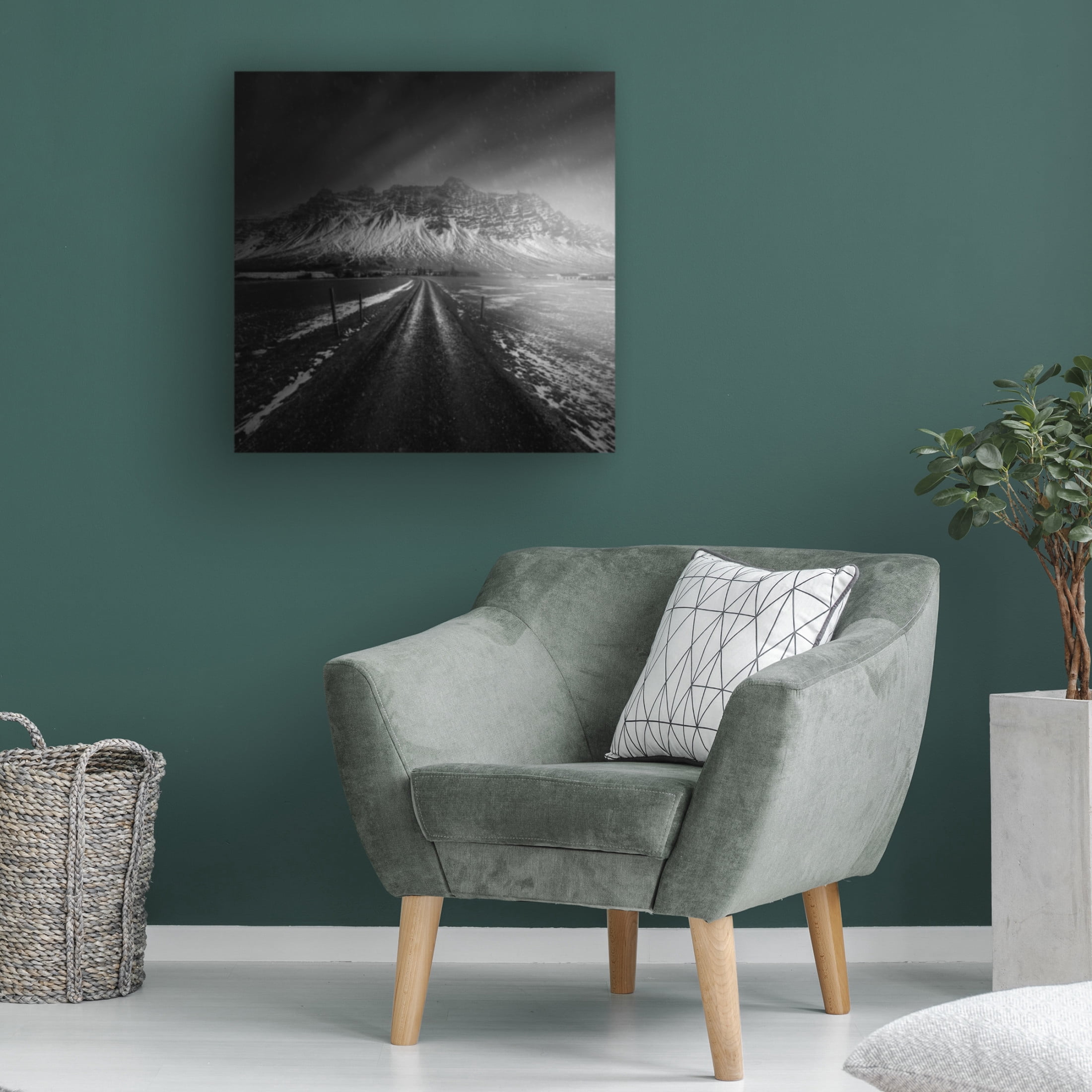 Canvas Wall Art - Juan Pablo de 'Iceland Road' Wall Art for Living Room, Bedroom, or Office D?cor by Trademark Fine Art - 24 x 24 Inches
