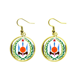 thumbnail image 1 of Djibouti emblema nacional país símbolo Ear Dangle Golden Drop Earring Jewelry Mujer Unbranded M, 1 of 3