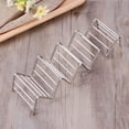 thumbnail image 2 of 2Pcs Taco Holder Stand 5 Pockets Rectangular Silver For Home Kitchen Prevents Mess, 2 of 5