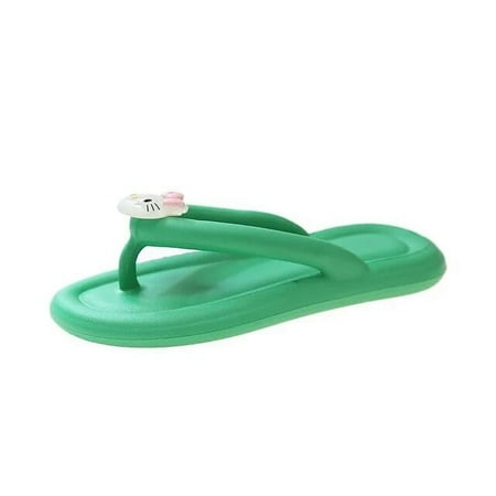 Sanrio Hello Kitty Pink Flip Flops For Women Y2k Ins Beach Slippers Cute Sweet Home Sandals Flat Bottom Summer Bathwear Shoes yening