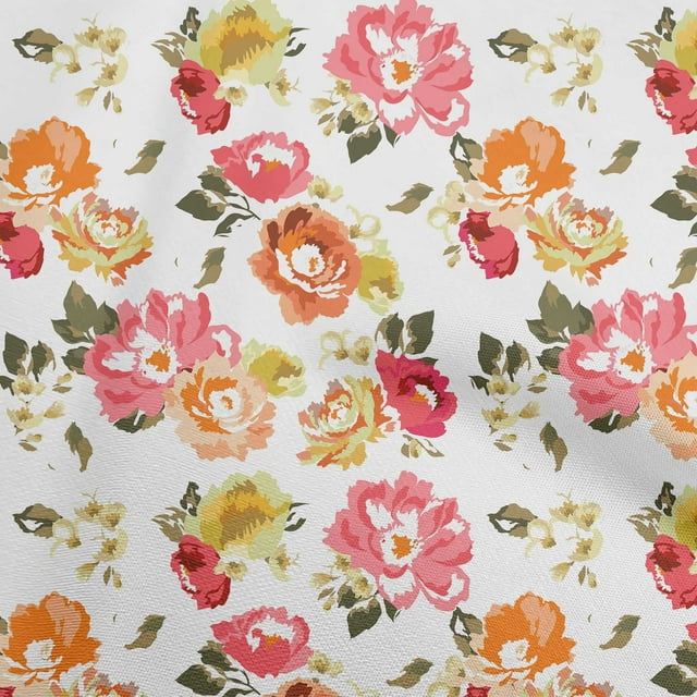 oneOone Polyester Spandex Pink2 Fabric Floral Craft Projects Decor Fabric Printed By The Yard 56 Inch Wide