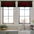 thumbnail image 3 of LALILO Kitchen Curtain Valance Red Transparent Black Red Rod Pocket Window Curtain 52"x 18" Set of 2, 3 of 5