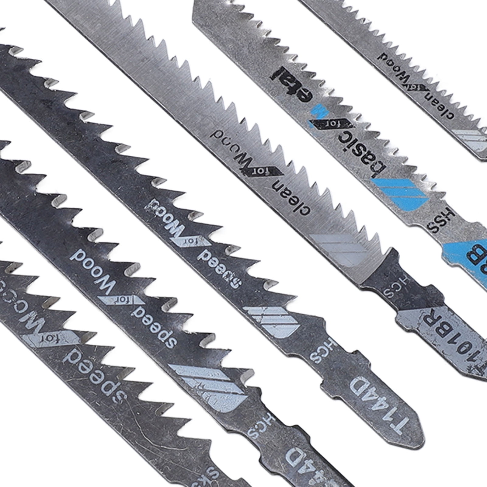 Yajisi 57Pcs Jigsaw Blades Set T Shank Jig Saw Replacement HCS HSS SK5 High Carbon Steel For Wood Plastic Metal Cutting Woodworking Accessories 8.27 inches / 21 cm Length
