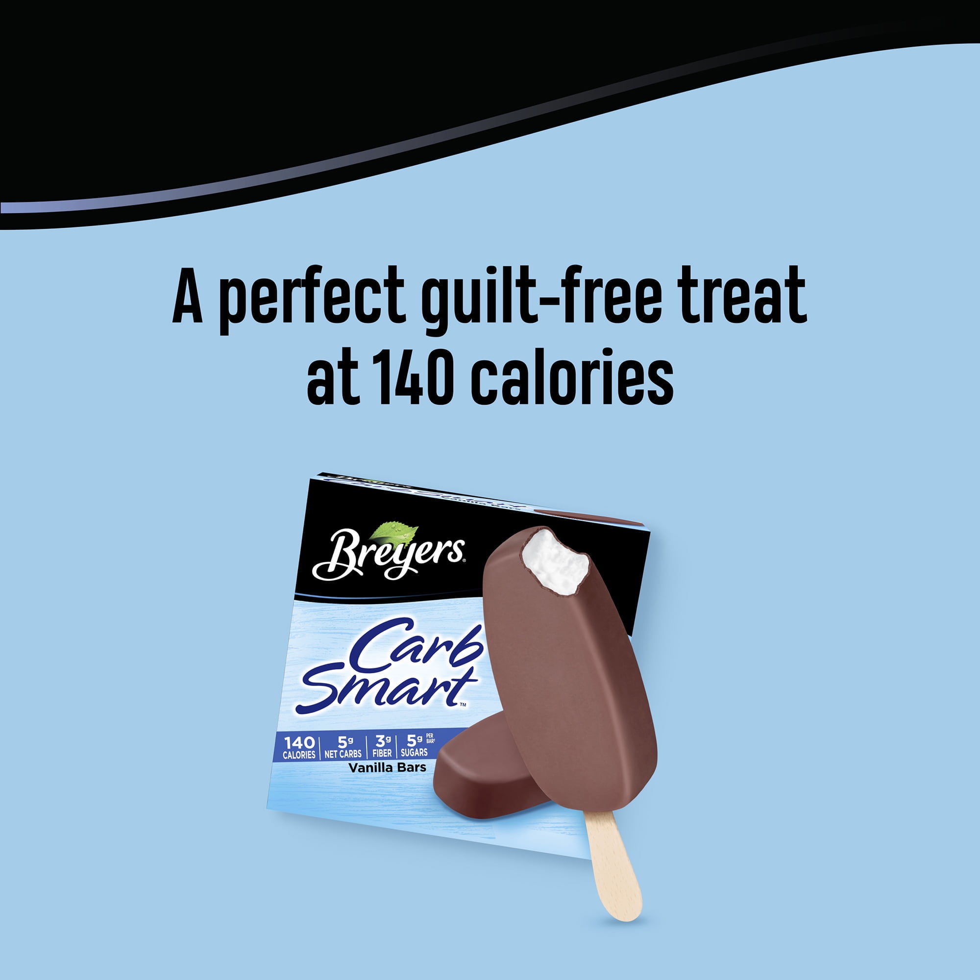 Breyers CarbSmart Creamy Vanilla Ice Cream Bars Frozen Desserts, 6 Count
