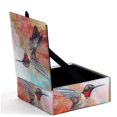 thumbnail image 3 of Hummingbird Glass Keepsake Trinket Jewelry Box Container Velvet Lined Bird, 3 of 3