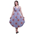 thumbnail image 1 of Bimba Robe Imprimée Florale pour Femmes Bretelles Spaghetti Col en V Midi Plage-Large, 1 of 1