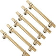 thumbnail image 1 of Tiradores dorados para muebles, 6 uds., tirador dorado para puerta de cocina, tirador de cajón de latón, tiradores dorados para muebles, distancia central 160mm TUNC Sencillez, 1 of 5