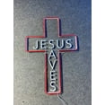 thumbnail image 4 of Glowneon Jesus Saves Cross Neon Sign, Jesus Save Cross Wall Art 20in x 13.7in For Room House, 4 of 4